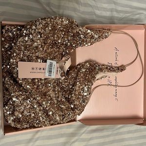 Brand new Oh Polly gold sequin dress